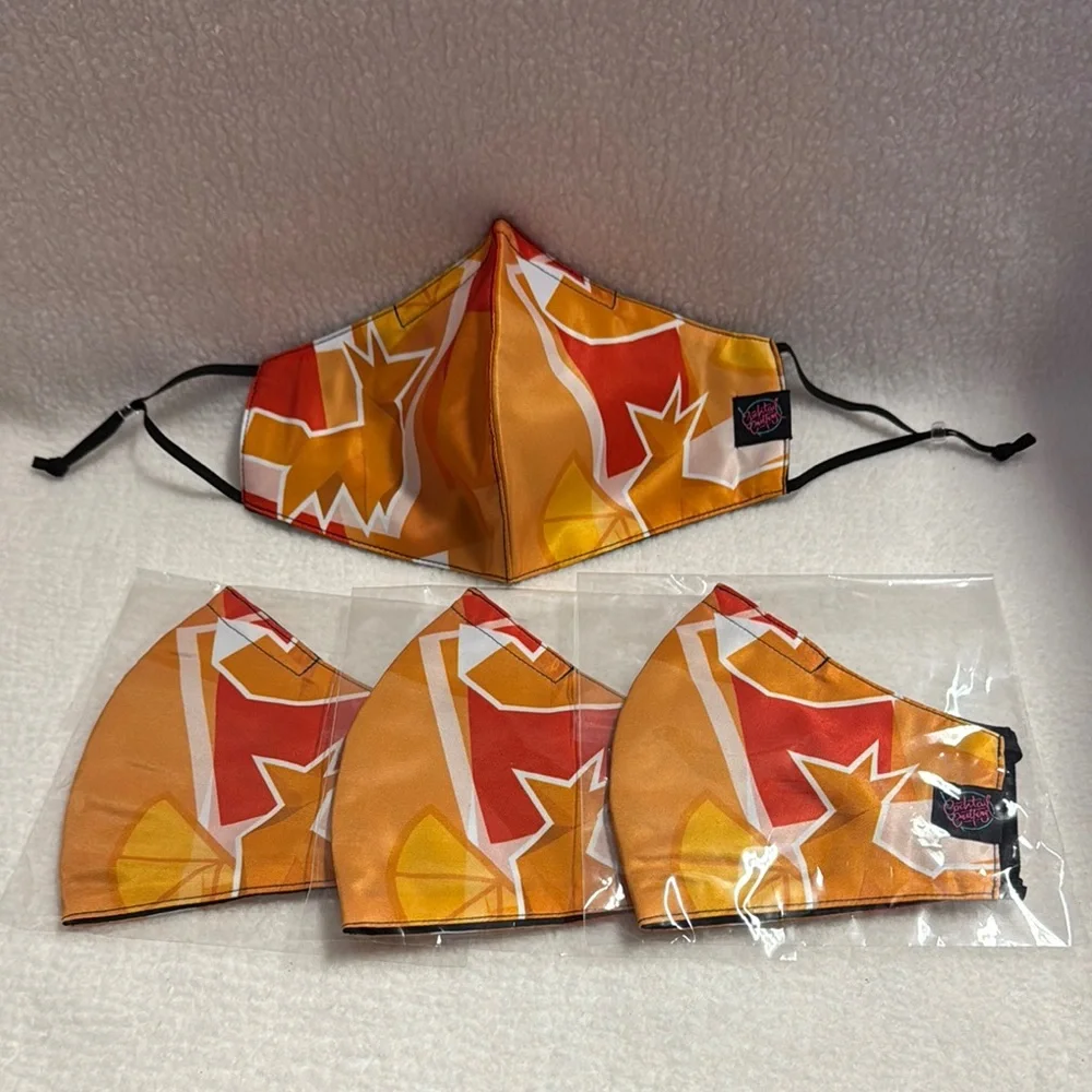 Cocktail Critters 4 piece Negroni Face Mask Bundle New Standard Adult Size